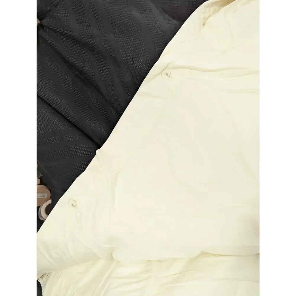 WEST POINT STEVENS! SET! SUPERB CREAM MINI WAFFLED DUVET COVER & BEDSKIRT! FL/QN
